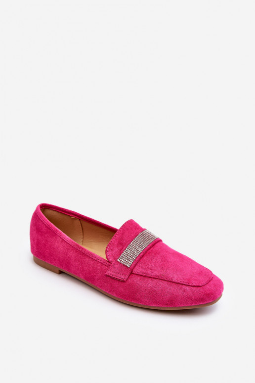 Moccasins with sparkling eyelets in pink Ralrika