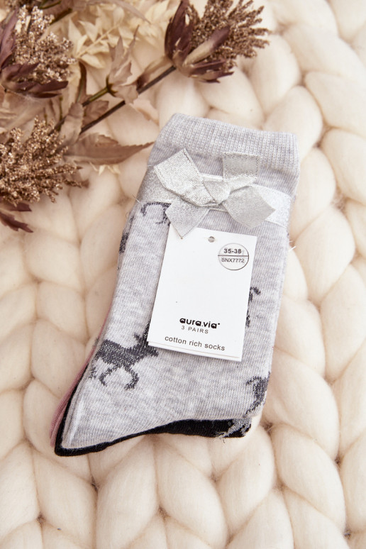 Christmas socks 3-Pak gray-black