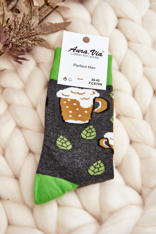 gray-green patterned socks