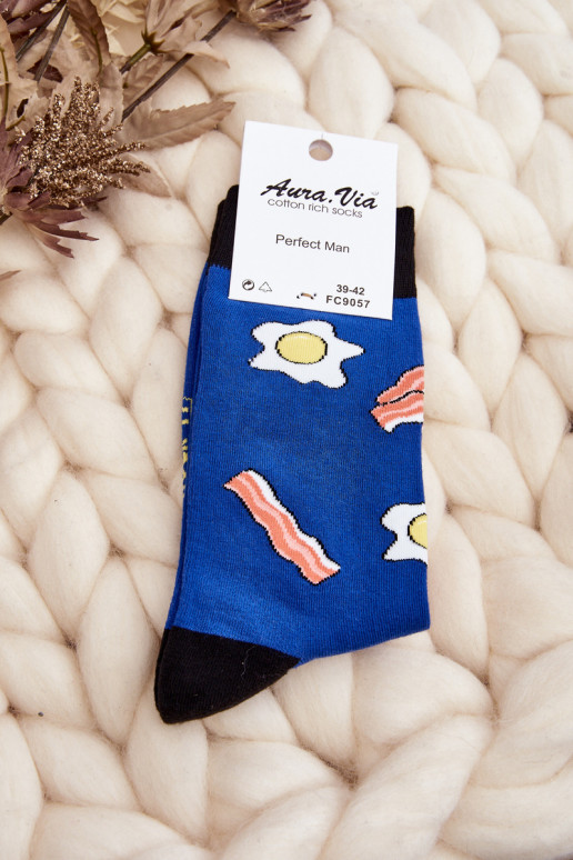 socks with patterns in Jajko's blue color