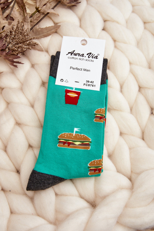 Hamburger green socks