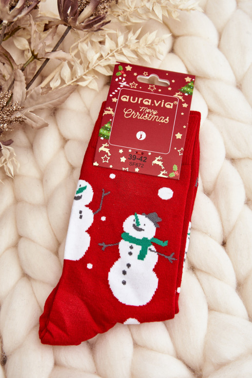 cotton Christmas socks in red