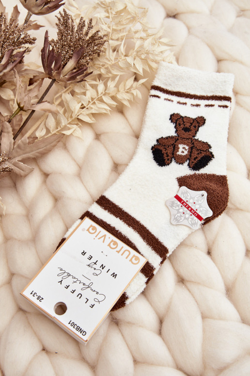 Warm socks White-brown color