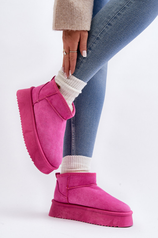 Women's Snow Boots on Thick Sole Pink Caliksa