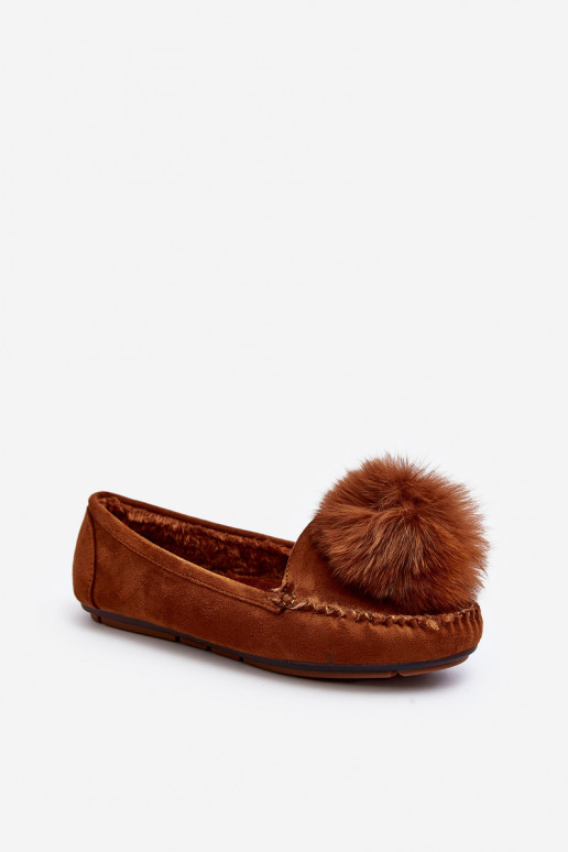 Women's Moccasins with Fur Lining Camel Novas