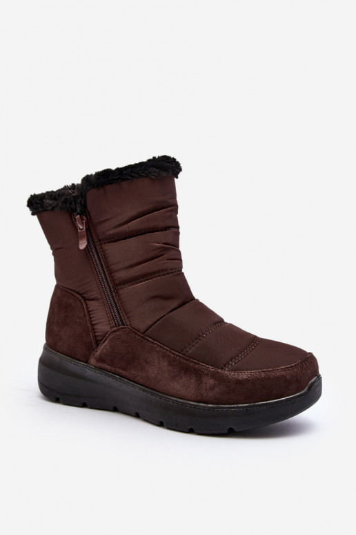 Women's Snow Boots with Fur Brown Primose