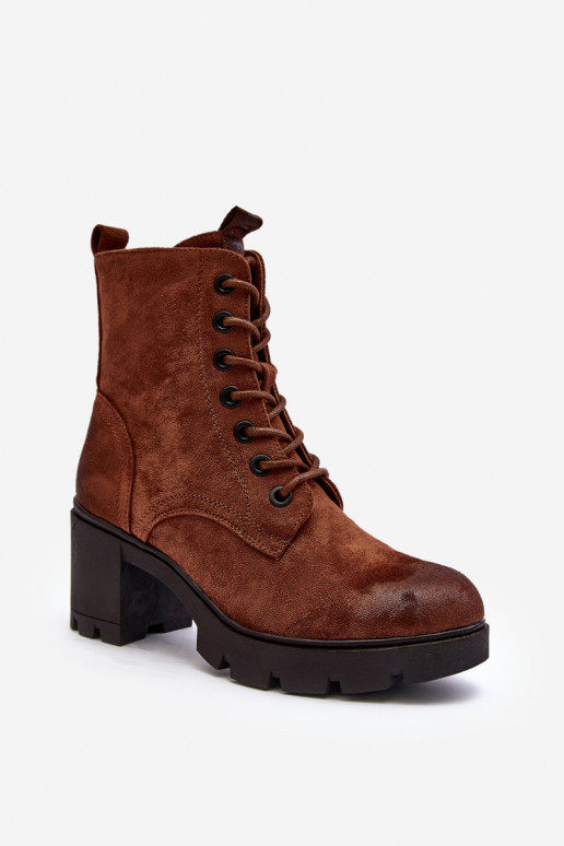 Women's Lace-Up Ankle Boots Brown Lunielle