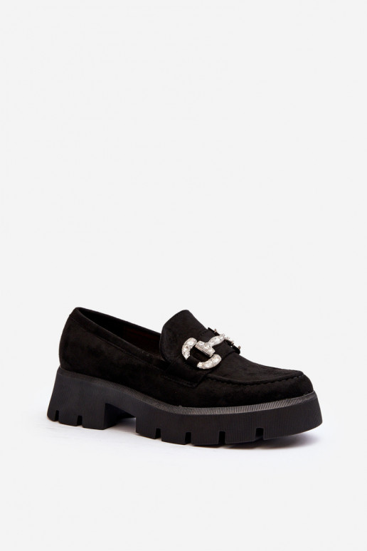 Women's Moccasins with Ornament Black Ellise