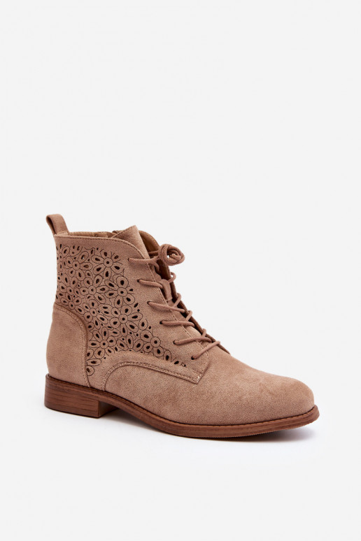 Women's Boots with Pattern Beige S.Barski HY66-136