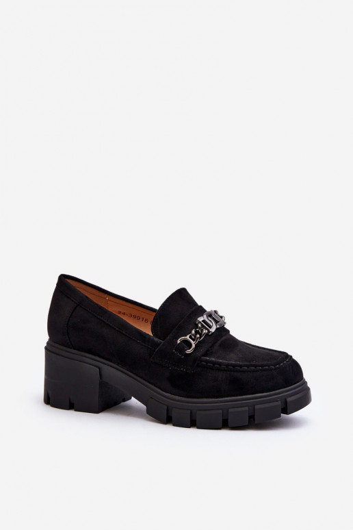 Black Loafers on Chunky Heel Eriella