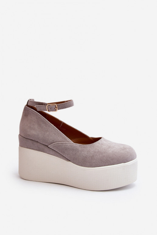 Women's Grey Wedge Espadrilles Malla