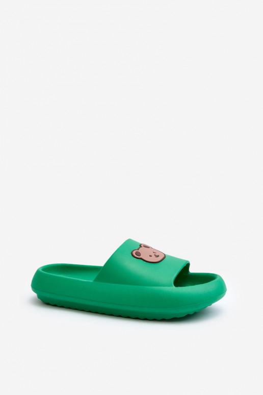 Light Women's Foam Flip-Flops with Bear Green Lia