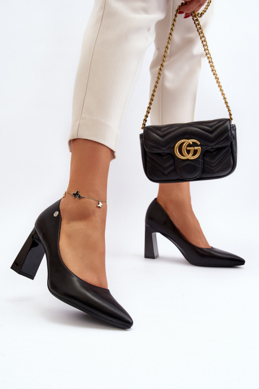 Black Eco Leather Pumps Giseleni