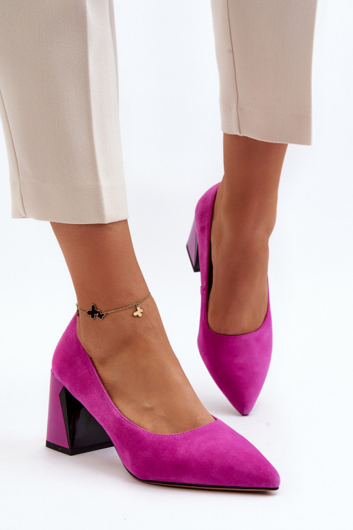 Suede Court Shoes with Stiletto Heel Fuchsia Alessyndra