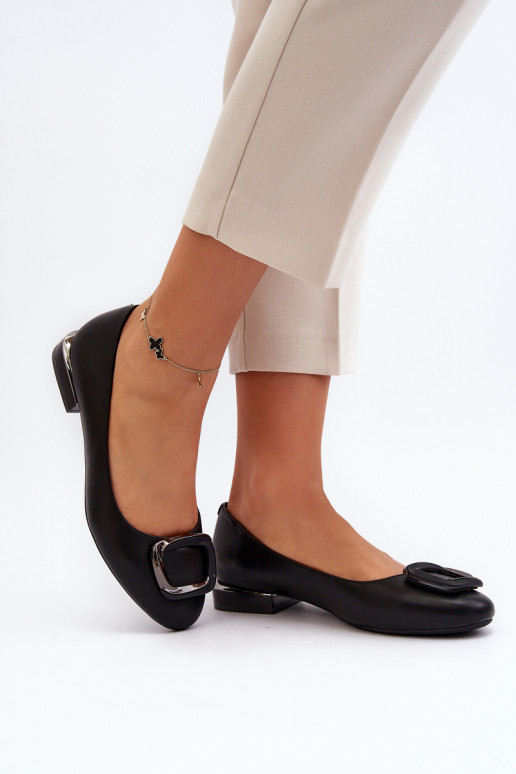 Ballet Flats with Buckle Sergio Leone BL203 Black