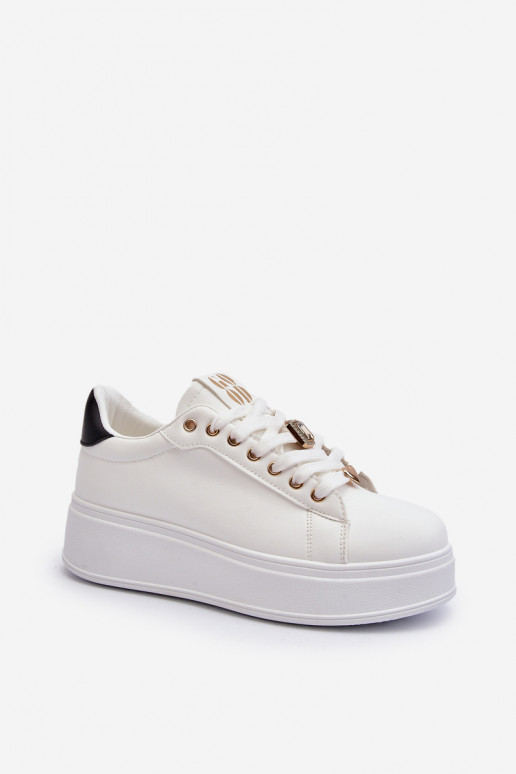 Women's platform sneakers with white embellishments Herbisa