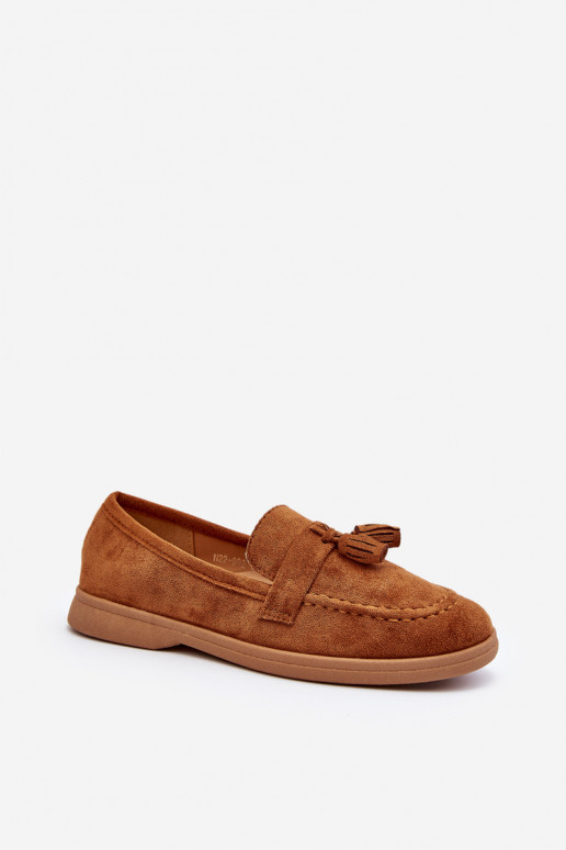 Women's Suede Moccasins Camel Dansitu