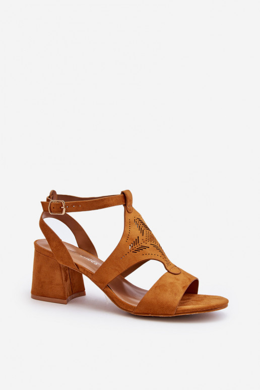 Low Heel Sandals Camel Eleriva