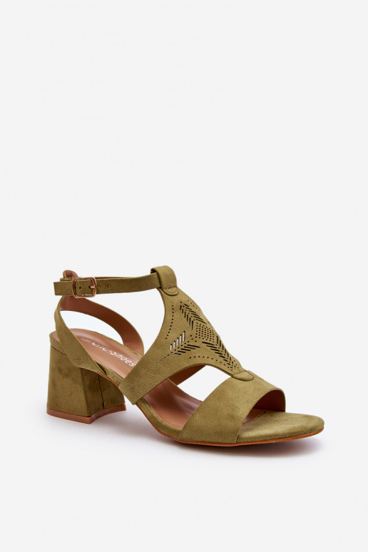 Low Heel Green Sandals Eleriva