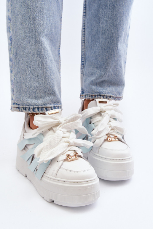 Blue Chunky Platform Sneakers Zazoo 2F-7033