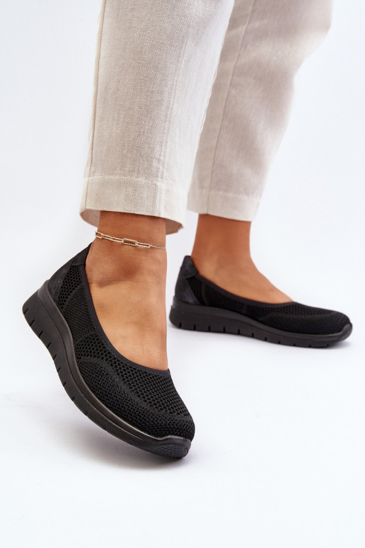 Platform Ballet Flats and Wedges Black Aviaba