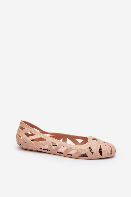 Women's Rubber Ballerina Flats Nude Salam