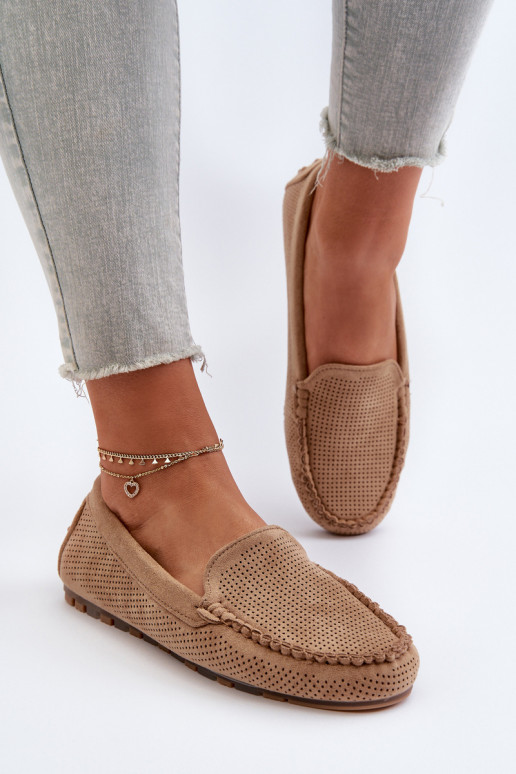 Women's Suede Moccasins Dark Beige Ranica