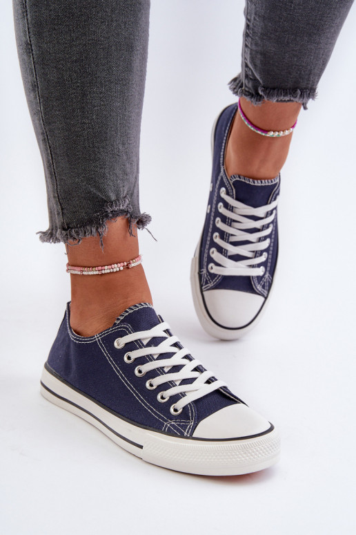 Women's Classic Low Navy Sneakers Caelira