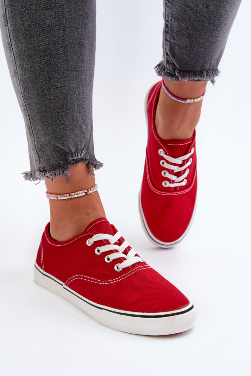 Women's Classic Red Sneakers Trainers Olvali