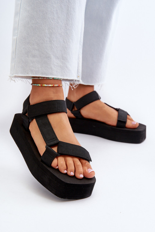 Women's Black Platform Sandals Edireda