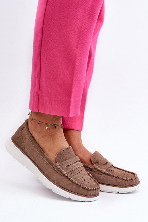 Brown Suede Platform Moccasins Sergio Leone SP012