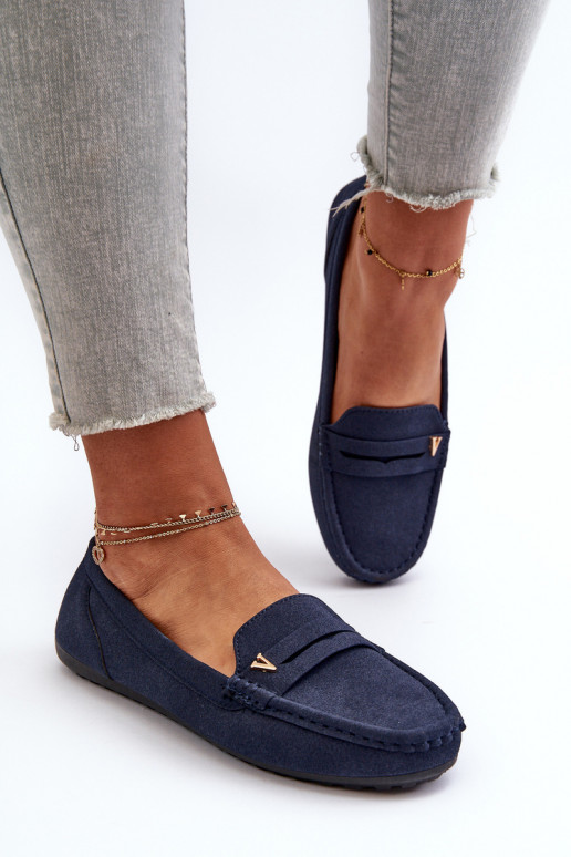 Classic Navy Blue Women's Moccasins Iramarie