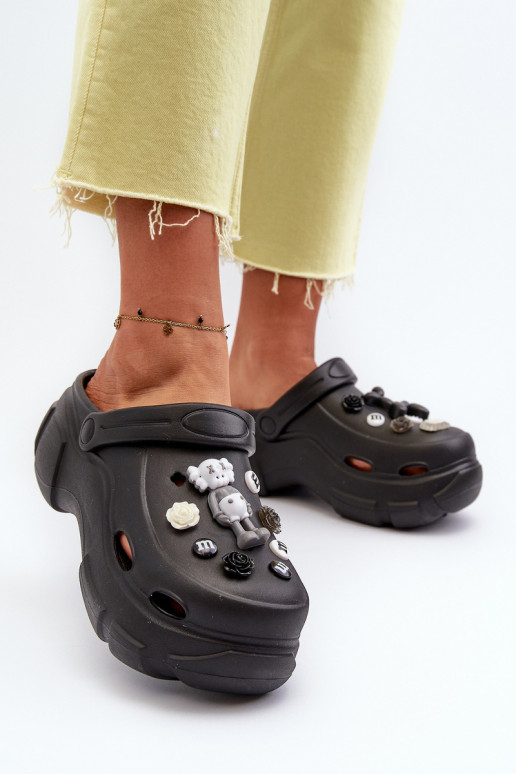 Foam Women's Lightweight Slides with Chunky Sole Black Matirra