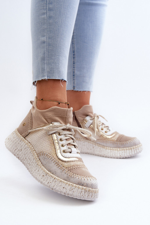 Women's Suede Shoes by Maciejka 06405-04 Beige