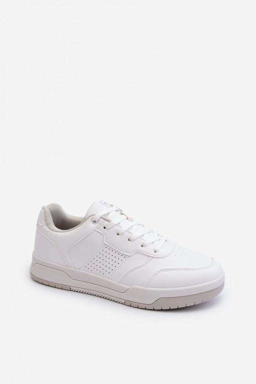 Men's White Faux Leather Sneakers Radikalle