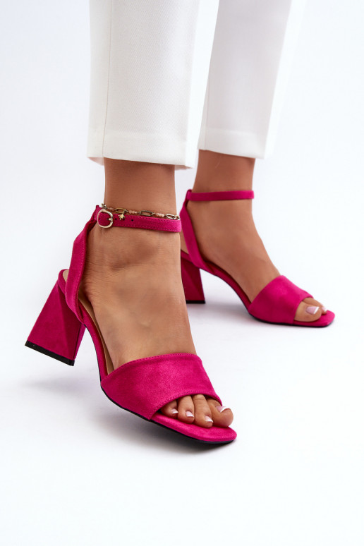 Women's High Heel Sandals Made of Eco Suede Fuchsia Upttima