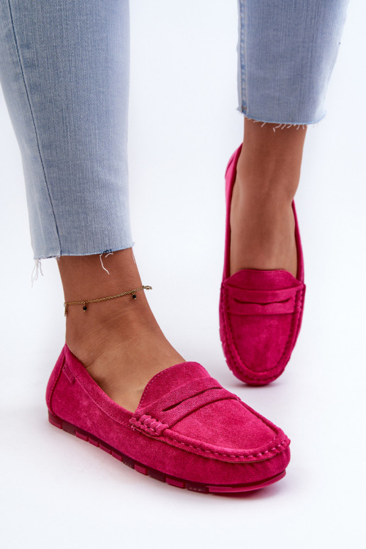 Women's Eco Suede Moccasins Big Star NN274934 Memory Foam System Fuchsia