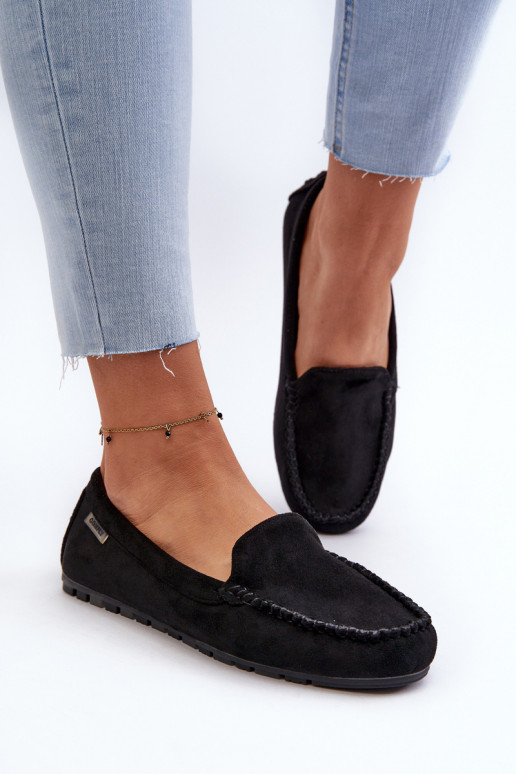 Women's Moccasins Made of Eco Suede Black Amrutia