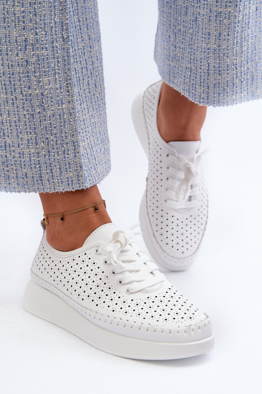 White Leather Platform Sneakers S.Barski LR278