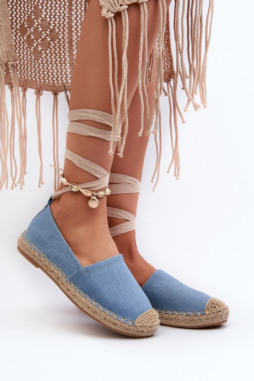 Tied Eco Leather Espadrilles in Gold Ismanne