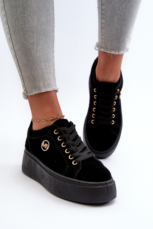 Low Women's Platform Sneakers Black Telirra