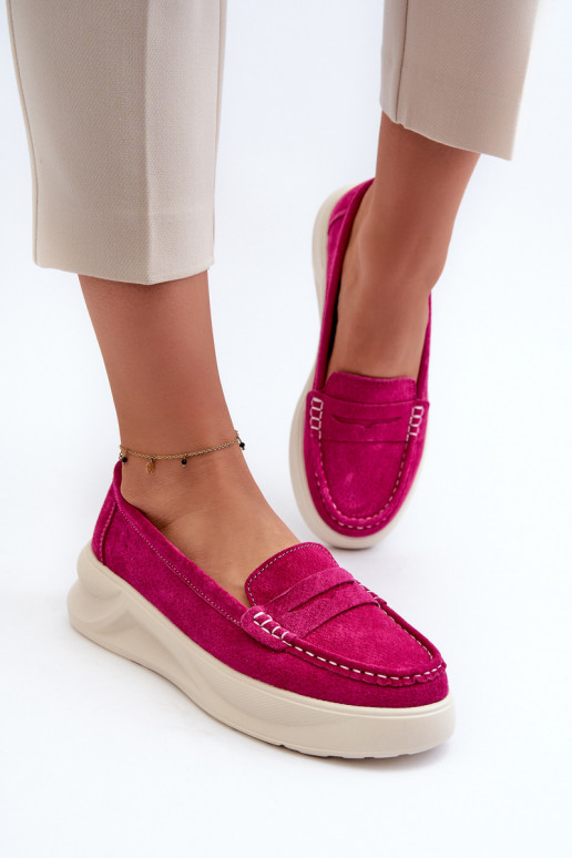 Suede Women's Moccasins Fuchsia Filidia