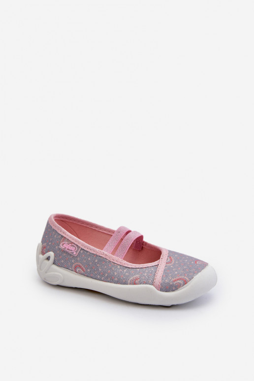 Befado Patterned Ballerina Slippers 116X328 Gray and Pink