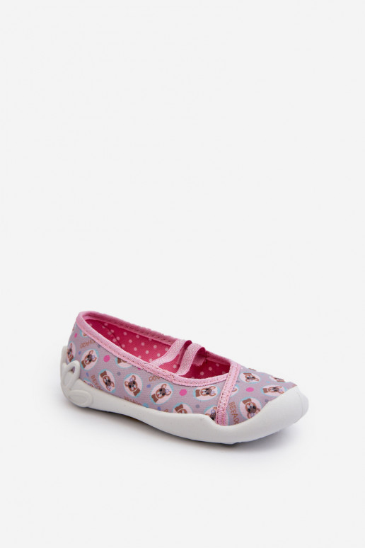 Slippers Ballerinas With Dog Befado 116Y325 Pink