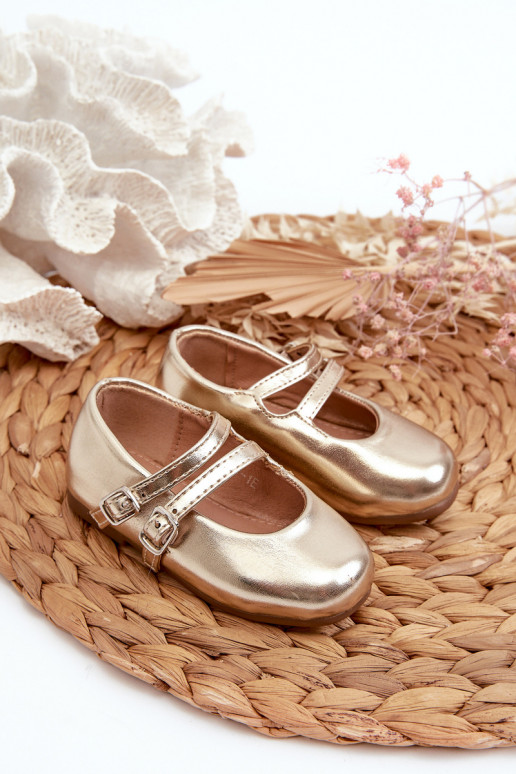 Children's Ballerina Flats with Gold Stripes Margenis