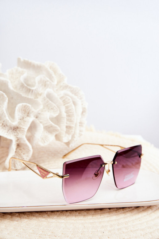 Women's Sunglasses with Gradient Gold-Pink Lenses