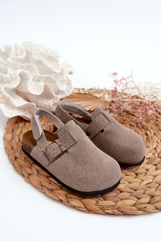 Children's Grey Cork Platform Sandals Vulagia