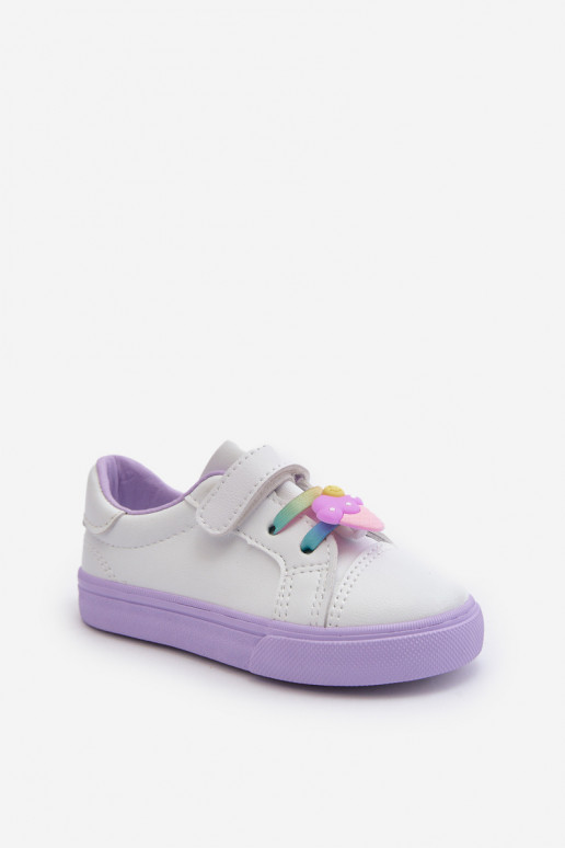 Children's Sneakers Trainers with Velcro White-Purple Pennyn