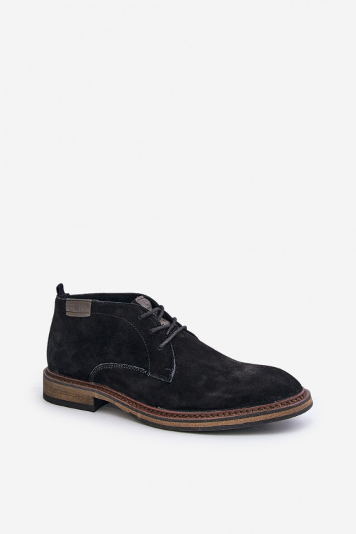 Suede Men s Lace-Up Boots Black Big Star OO174146