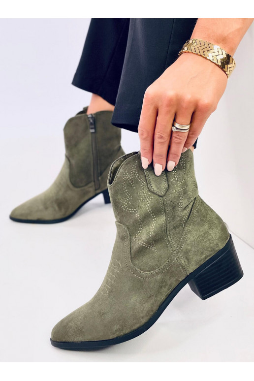 cowboy style womens of suede POIROT GREEN